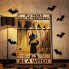 The Little Witch In Front Of The Brooms – In A World Full Of Princesses 0,75 and 1,5 Framed Canvas - Home Decor- Canvas Wall Art