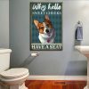 Corgi Why Hello Sweet Cheeks Have A Seat Bathroom Canvas 0,75 & 1,5 Framed Canvas -Best Gift for Pet Lovers -Wall Decor, Canvas Wall Art