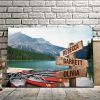 Personalized Emerald Lake Multi-Names 0.75 and 1,5 Framed Canvas - Street Signs Customized With Names- Home Living- Wall Decor