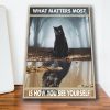 Black Cat And Black Panther In The Forest – What Matters Most 0.75 & 1.5 In Framed Canvas - Home Living -Wall Decor - Canvas Wall Art