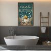 Cat and Duck Restroom Nice Kitties Looking At Bathroom 0.75 & 1.5 In Framed Canvas - Home Living -Wall Decor - Canvas Wall Art