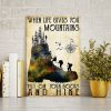 When Life Gives You Mountains Put On Your Boots And Hike Canvas 0.75 & 1.5 In Framed - Home Living- Wall Decor, Canvas Wall Art