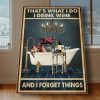 Dragon That’s What I Do I Drink Wine And Forget Things 0,75 and 1,5 Framed Canvas - Gifts Ideas- Home Decor- Canvas Wall Art