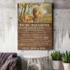 Lion From Mom And Dad To My Daughter My Little Girl Yesterday 0,75 and 1,5 Framed Canvas - Gifts Ideas- Home Decor- Canvas Wall Art