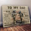 Firefighter To My Dad Canvas, Firefighter Dad, Fireman Canvas, Dad And Son, Family Gift, Vintage Wall Art, Home Decor
