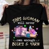 This Woman Will Never Own Enough Books And Yarn T-shirt, Yarn Lover T-shirt, Crocheting T-shirt, Book Lover Shirt, Book Reader T-shirt