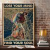 Nature Animals Lose Your Mind Find Your Soul Vertical 0.75 & 1,5 Framed Canvas - Gift Ideas - Canvas Wall Art -Home Decor