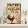 The Rooster To My Son, I Want You To Believe Deep In Your Heart That You Are  0.75 & 1,5 Framed Canvas- Home Living,Wall Decor