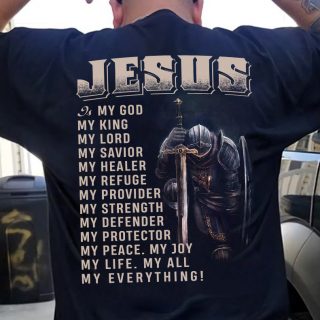 Jesus My God My King My Lord Christian T-shirt, Kneel For Jesus Shirt, Jesus Christ Lover Shirt