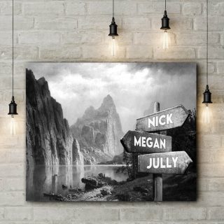 Personalized Merced River, Yosemite Valley Multi-names Premium Canvas - Family Street Signs Customized With Names- 0.75 & 1.5 In Framed -wa