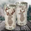 Personalized I Choose You Deer Couple Tumbler, Deer Couple Tumbler, Quote Canvas, Deer Lovers, Gift For Lover, Husband And Wife, Travel Mug