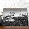 Black And White Lighthouse  Landscape  Custom Canvas,  0.75 & 1.5 In Framed Canvas -street Signs Customized With Names - Wall Decor,canvas