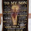 To My Son Being Your Mom Is My Happiness Lion Blanket, Lion Blanket, Mom And Son Blanket, Gift For Son, Home & Living