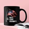 Reel Cool Grampy American Flag Fishing Rod Coffee Mug, Fishing Lovers Gift Mug, Gift For Grandpa, Fisherman, Family Gift Idea