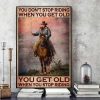 Old Man Horse Riding You Don't Stop Riding When You Get Old Vintage Canvas, American Frontier Canvas, Wall Art