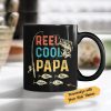 Personalized Reel Cool Papa Vintage Funny Coffee Mug, Gift For Papa, Gift For Fishing Lover, Family Gift, Gift For Dad