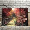 Personalized Autumn Forest Multi-Names Premium 0.75 & 1,5 Framed Canvas - Street Signs Customized With Names- Home Living- Wall Decor