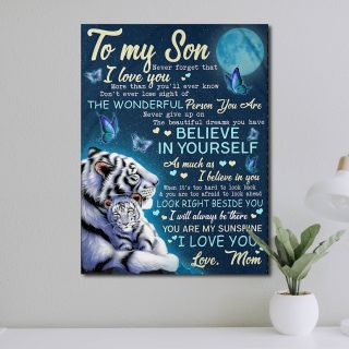 Tiger To My Son I Will Always Be There You Are My Sunshine 0.75 In & 1.5 In Framed Canvas - Home Decor- Canvas Wall Art