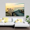 Personalized Lake View Landscape Art Multi-names Canvas, Family Canvas, Street Signs Customized With Names- 0.75 & 1.5 In Framed -wall Deco