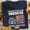 Personalized Farmer Dad And Daughter, Son Bestie American Flag Vintage Shirt, Dad And Daughter, Dad And Son, Farm House Shirt, Farmers, Tru