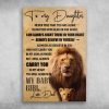 Papa And Baby Lion To My Daughter I Will Carry You In My Heart Love Dad Canvas 0.75 & 1.5 In Framed Canvas - Home Decor- Canvas Wall Art