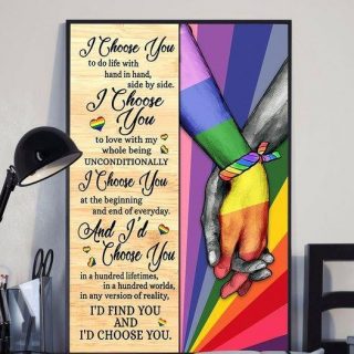 I Choose You To Do Life With Hand In Hand Lgbt Canvas, Lgbt Pride, Gift For Lover, Lgbtq Canvas, Wall Art