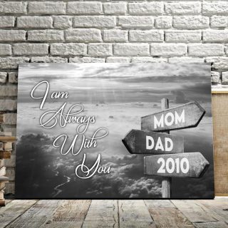 Personalized Memorial Love In Heaven Cloudy Sky Multi-names Premium Canvas - Street Signs Customized With Names- 0.75 & 1.5 In Framed -wall