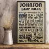 Personalized Family Camp Rules Vintage Canvas, Camping Canvas, Family Gift