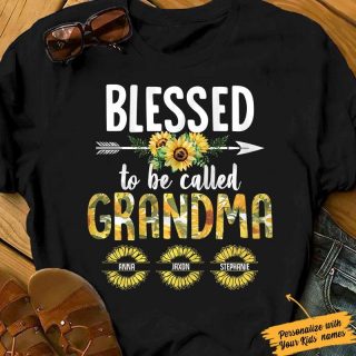 Personalized Blessed To Be Called Grandma Sunflower Shirt, Grandma Shirt, Sunflower, Gift For Grandma, Best Family Gift Idea