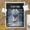 Wolf To My Son I Will Always Be There Sherpa Blanket, Dad And Son Gift, Home & Living