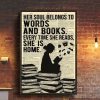 Reading Her Soul Belongs To Words And Books Canvas, Reading Lovers Canvas, Gift For Her, Wall Art