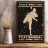 Baseball That's What I Do I Play Baseball And I Know Things Vintage Canvas, Baseball Lovers, Birthday Gift, 1.5 & 0.75 In Framed