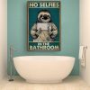 Funny Sloth No Selfies In The Bathroom Vintage Canvas, Sloth Canvas, Sloth Lovers, Wall Art Decor