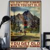 Mountain Running- You Don't Stop Running When You Get Old Vintage Canvas, Running Lover, Gift For Runners, 0.75 & 1.5 In Framed