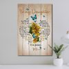Sunflower and Butterflies - To My Daughter I Will Always Be There For You 0.75 & 1,5 Framed Canvas- Canvas Wall Art -Home Decor