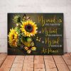 Sunflower- Butterfly My Mind Still Talks To You Canvas, Sunflower And Butterflies, Love In Heaven Canvas, Memorial Gift Canvas, Wall Art