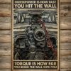 Horsepower Is How Fast You Hit The Wall Torque Is How Far You Take The Wall With You Vintage Canvas, Mechanic Canvas, Gift For Him, Husband